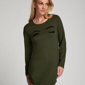 Hunkemoller! Трикотажна жіноча нічнушка з довгим рукавом і оксамитовими очами Xs/S розмір! Лот 22
