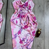 Модна сукня атласна спереду зборка