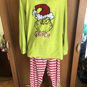 Пижама, комплект, костюм, верх-фліс, низ-коттон, L. dr.seuss. grinch. в ідеалі