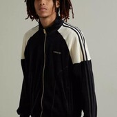 Велюрова тепла кофта на блискавці Adidas M-L