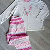 Primark + Love to lounge брендовая теплая флисовая пижамка размер евро 42/44