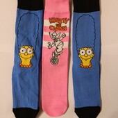 Три пари! Набір! Шкарпетки Simpsons Розміри: 35/38, 39/42