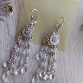 Сережки сріблясті з краплинками