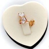 Сережки гвоздики медичне золото з білими кристалами