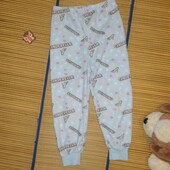 Штаны теплые пижамные домашние для девочки 5-6лет