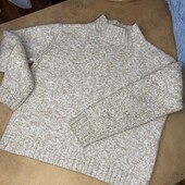 Укорочений теплий светр "Меланж" з високим коміром (Розмір 46/М)