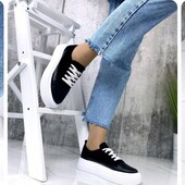 Шкіряні кросівки-кеди 25.5см