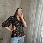 Блуза квіти, об'ємні рукавички