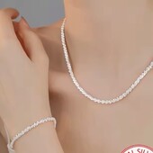 Набор серебряных украшений цепочка и браслет