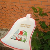 Фигурное керамическое блюдо / рукавичка или колокольчик.