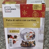 Велика снігова скляна музична куля Livarno із приємною різдвяною мелодією!!!