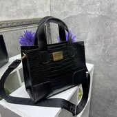 сумка шопер кроко чорний