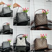 Жіноча сумка з літерами ЛВ білий сірий чорний коричневий довга і коротка ручка