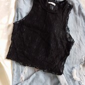 Мереживний топ чорного кольору