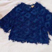 Оригінальна темно-синя блуза