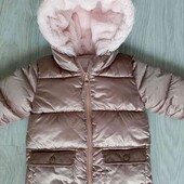 Next брендовая теплая дутая куртка еврозима с капюшоном на рост 80/86 см
