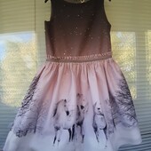 Нарядна оригінальна сукня з пишною спідничкою на 10 років