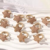 Дитячі резинки для волосся 10шт беж нюд зірочки