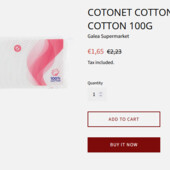 100% чистый хлопок Биоразлагаемый, гидрофильная вата Cotonet.