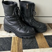 Женские Кожаные зимние высокие ботинки сапоги размер 40 стелька 26 см