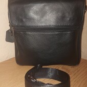 Шикарна чоловіча велика шкіряна сумка