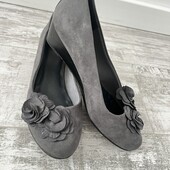 Текстильные туфли под замш на танкетке 40 р