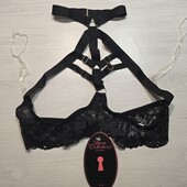 Hunkemoller private collection! Спокусливий жіночий бюстгальтер, портупея S/M розмір black! Лот 10