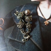 Брошка два кота, пара, киця, котики, кулька