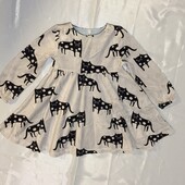 сіра велюрова сукня в котиках, для дівчинки 2-3 років, 98см