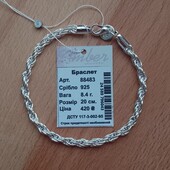 Новий срібний браслет 925 проби, довжина - 20 см, вага - 8.4 грама