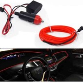 Підсвітка неонова для авто від прикурювача Декоративна світлодіодна стрічка червона 5 м