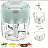 Електричний міні-нарізач для їжі з USB-мотором – компактний портативний кухонний прилад, 250 мл