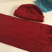 теплая шапка + шарф, флис