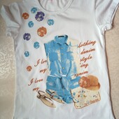 Футболка білого кольору для дівчинки 6 років. футболка для девочки 4603