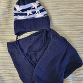 Теплый новый набор: шапка на флисе и снуд