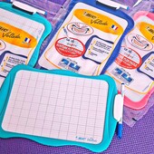 Двухстороння доска с маркером пиши-стирай. bic