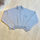 Підліткова укорочена худі на флісі для дівчинки 15 років (164 см) сіра hype
