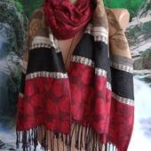 Шикарный стильный объемный шарф-палантин 196Х65см .Очень красивый!