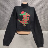 Тёплый укороченный свитер/оверсайз с горлом, р.L/XL