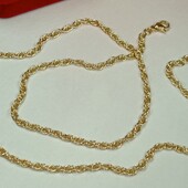 Очень красивая цепочка 50 см, кордовое плетение.Позолота 585 пробы 18К.