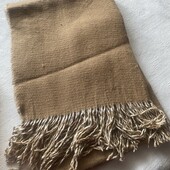 Бежевий двосторонній великий теплий шарф палантин