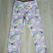 F&F теплые плюшевые штанишки цвет сиреневый в принт радуга на подростка рост 152 см
