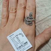 Срібна каблучка змія