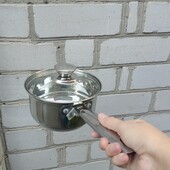 Ковш со стеклянной крышкой в комплекте 1,13 л( нержавеющая сталь)