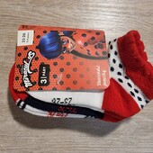 Miraculous! Укороченные носки для девочки! 3 пары! 23-26 размер! Лот 500