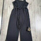 Розпродаж Класний комбінезон батал великій розмір тканина по типу жатка є кармани колір чисто чорний