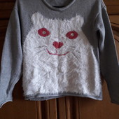 гарний светр з кішкою 9-11років 134-146р