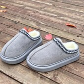 Угги тапулі утеплені хутром тапки женские для дома и улицы стелька 26,5 см. Цвет серый