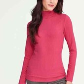 Esmara брендовый трикотажный гольф рубчик цвет коралловый размер евро 34/36