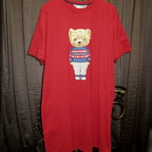Платье/футболка оверсаз в новом состоянии, в лоте красное